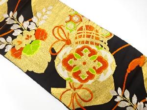 アンティーク　鼓に桐模様織り出し袋帯(着用可)